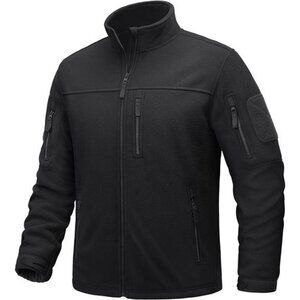 Mens Fleece Jacket Full Zip Winter Lightweight Outdoor Hiking Coat Windproof Poc